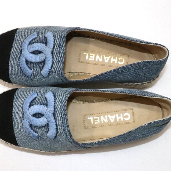 Chanel Denim Cap Toe CC Espadrilles EU 35 US 5 - Blue/Black - Picture 5 of 15